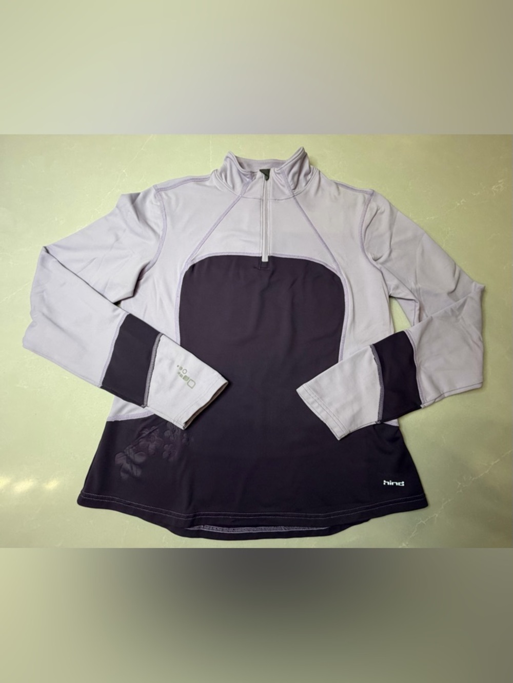 Hind Drylete Lavender/Plum Color Block 1/4-Zip Athletic Pullover, L